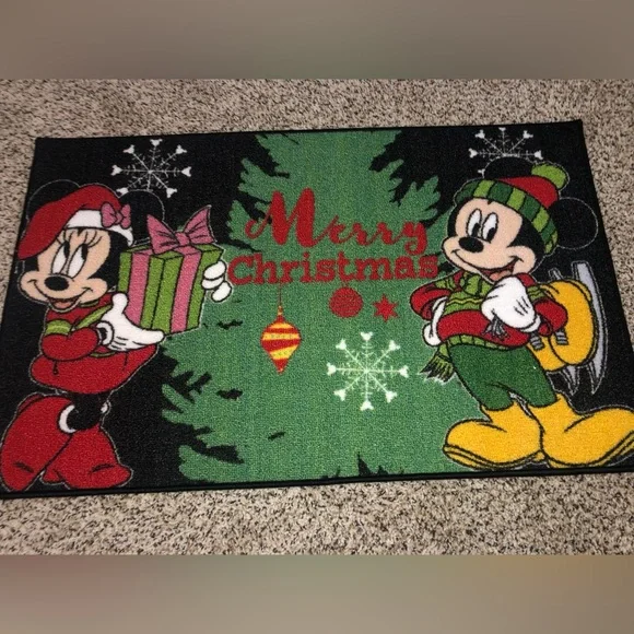 Mickey and Minnie Mouse Christmas Accent Rug