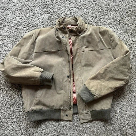 Vintage J. Riggings Brown Leather Bomber Jacket