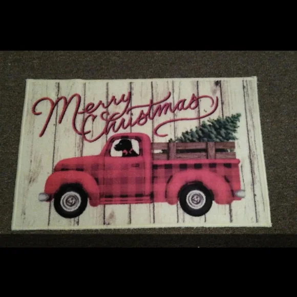 Red Truck Throw Rug