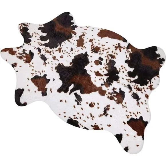 New Cow Print Rug Faux Cowhide Rugs Cute Animal Area Carpet Western Decor