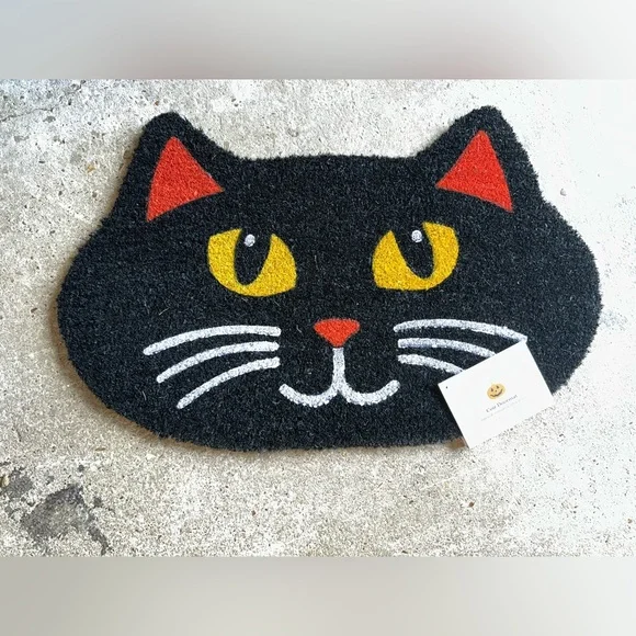 Black Cat Halloween Doormat