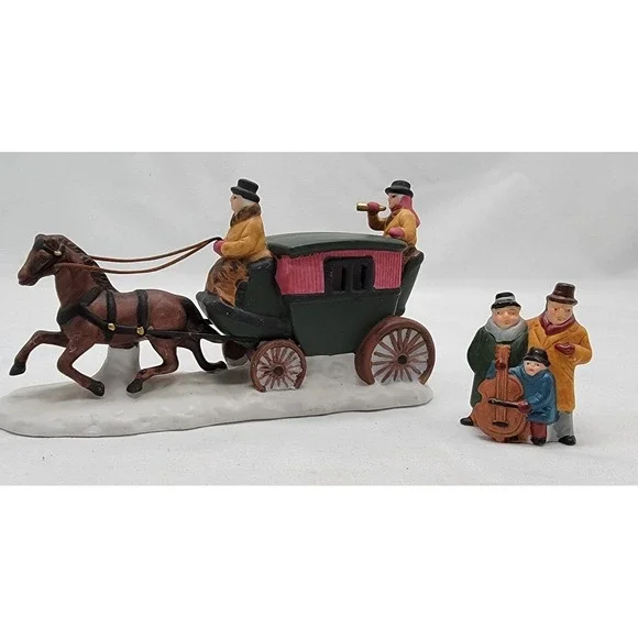 Dept 56 Dover Coach Horse/Carriage & Carolers Heritage Village Collection