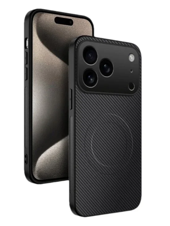 iPhone 17 Pro Max Carbon Fiber Case Magnetic Slim Bumper Hard Back