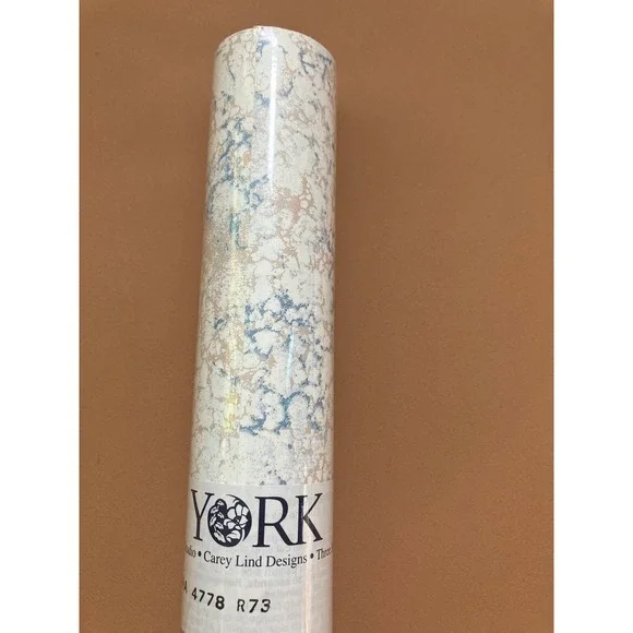 York Wallpaper Double Roll AA 4778 R73 Carey Lind Designs Blue‎ Beige White
