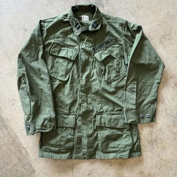 Vintage 1969 Air Force OG-107 Ripstop Jungle Fatigue Jacket XS Regular Slant