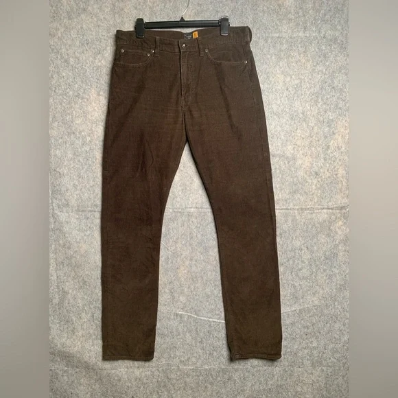 J. Crew Men Size 32 Brown Slim Straight Corduroy Pants‎