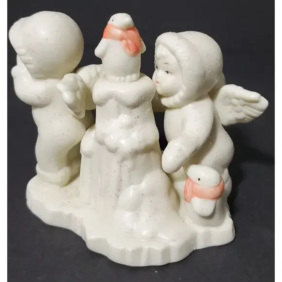 Jade Porcelain Polar Pals‎ Babies Angel Wings &Penguins Collectible Snow Holiday
