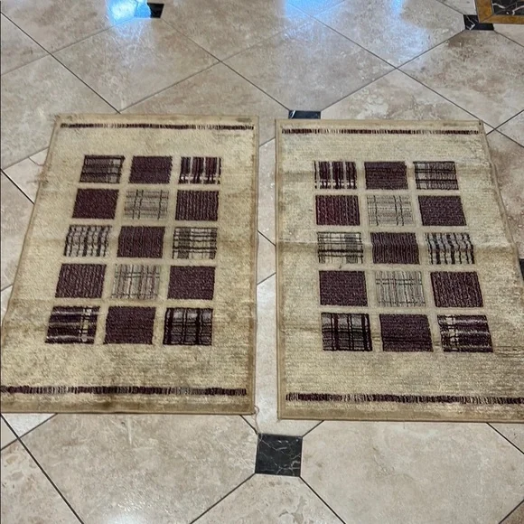Elegant Beige and Brown Area Rug Set