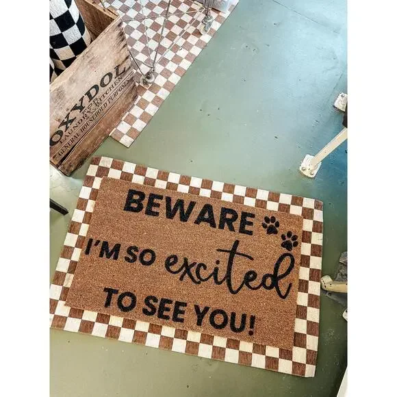 Beware of Dog Doormat | Custom Doormat | Coir 18X30 Rug