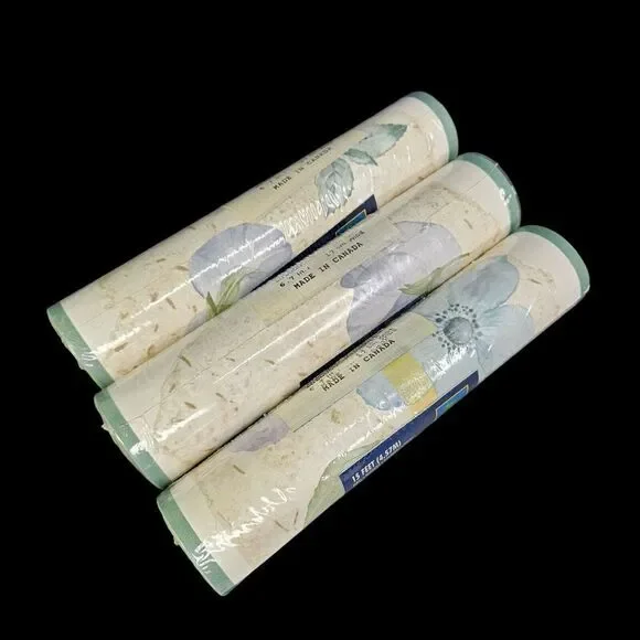 Village Brand Floral Flower Wallpaper Border 45 Feet Total Vinyl Prepasted‎ New