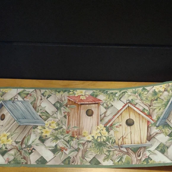 New‎ York Decorative Wallpaper Border with Birdhouse Design 4 Rolls 5 Yard Rolls