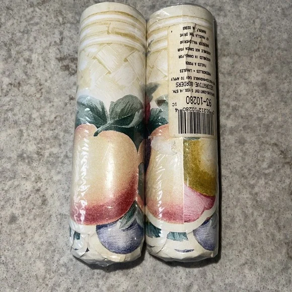 Vintage Fruit Border x2 Wallcoverings Wallpaper Apple Pear raspberries flowers +