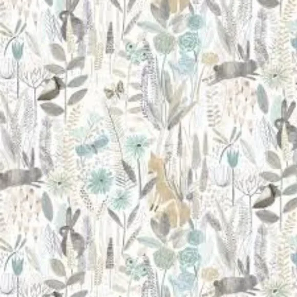 New Harlequin Book Of Little Treasures Wallpaper Hide and Seek Linen/Duck Egg