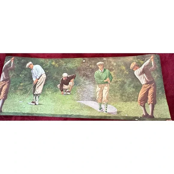 York Vintage Golf Wallpaper Border 2 Rolls Prepasted IN2652B Green Tan 10 Yards