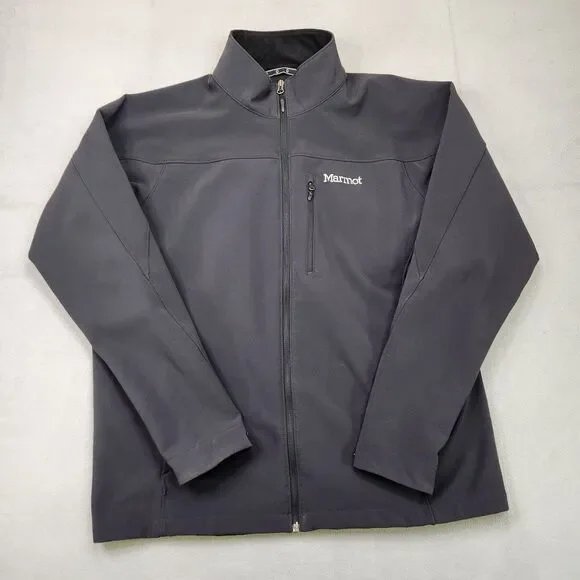 Marmot Jacket Men's XL Black Altitude Softshell Full Zip Fleece Outdoor Hiking