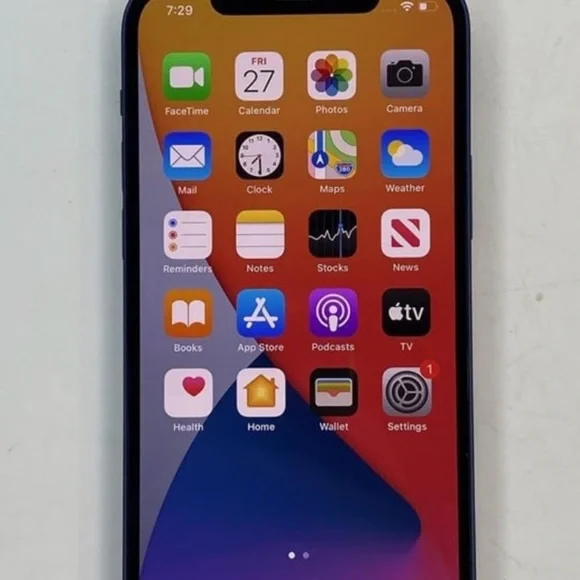 Blue Apple IPhone 12 must be unlocked by a Computer or for Parts.