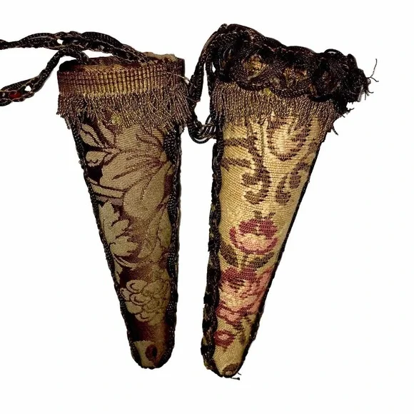 Fabric Covered Cone Flower Holder Wall Pocket Shabby Chic Floral Tussy Mussy