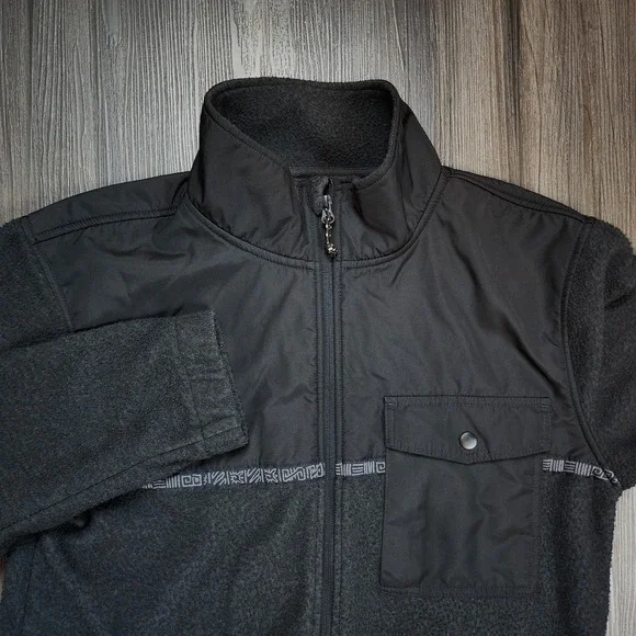 Billabong Boundary Trail Zip Up Fleece Black Mens Size Medium