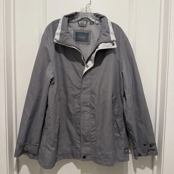 American Modern Alexander Julian Men's Windbreaker Spring Fall Large Gray