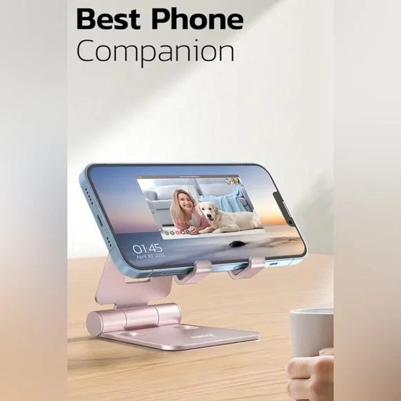 Rose Gold Phone Stand very sturdy Metal Never use Excellent cond