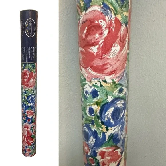 Vintage John Wilman Bright Floral Flowers Wallpaper Double Roll Made in England
