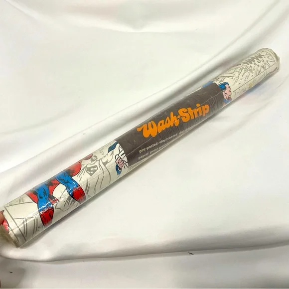 VTG 70s DC Comics Superman Norwalk Wash Strip wallpaper 1 bolt (21in x 33ft)