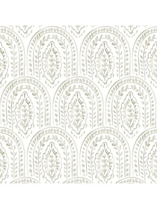 Boho Peel Stick Wallpaper Removable Vinyl Beige Leaf Arch Bedroom Bathroom
