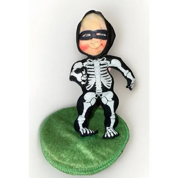 ANNALEE Halloween TrSKELETON KID 7” Trick or Treat Bag Vintage 1990
