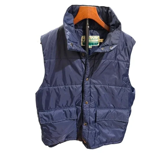 Vtg Wilderness Clothing‎ Gander Mountain Blue Insulated Quilted Puffer Vest XL