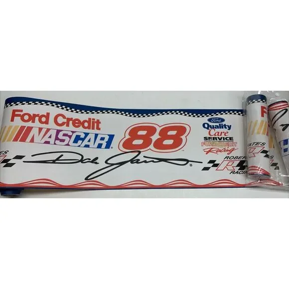 3- VTG ROBERT YATES FORD NASCAR RACING DALE JARRETT #88 PREPASTED WALL BORDER