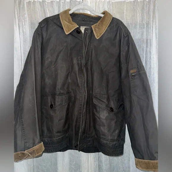 L.L. Bean Waxed Cotton Jacket British Millerain Plaid Lined XL