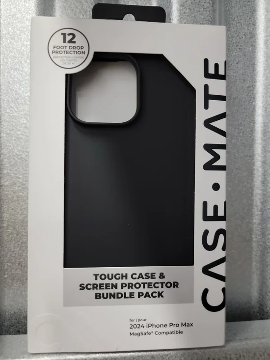 case-mate Black Tough Case & Screen Protector Bundle for iphone 16 Pro Max