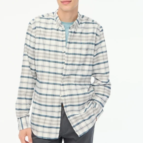 J. Crew Flex Plaid Oxford Shirt Mens XL