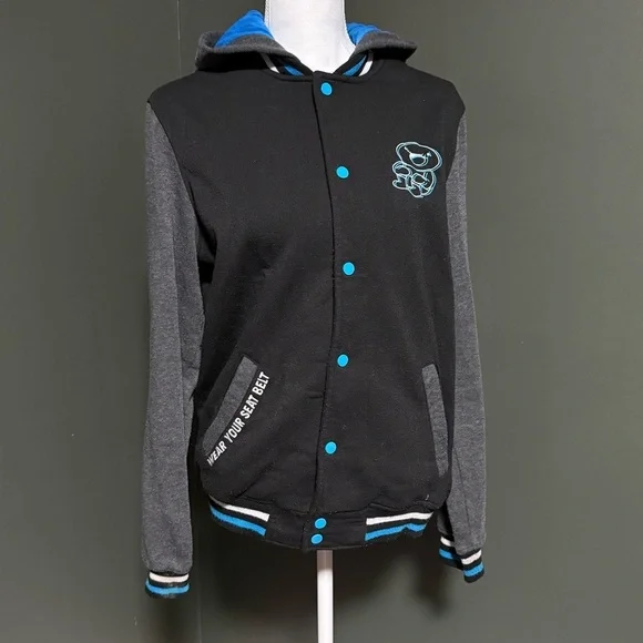 TheOdd1sOut Varsity Hoodie Jacket Size Small Wear Your Seat Belt Cartoon