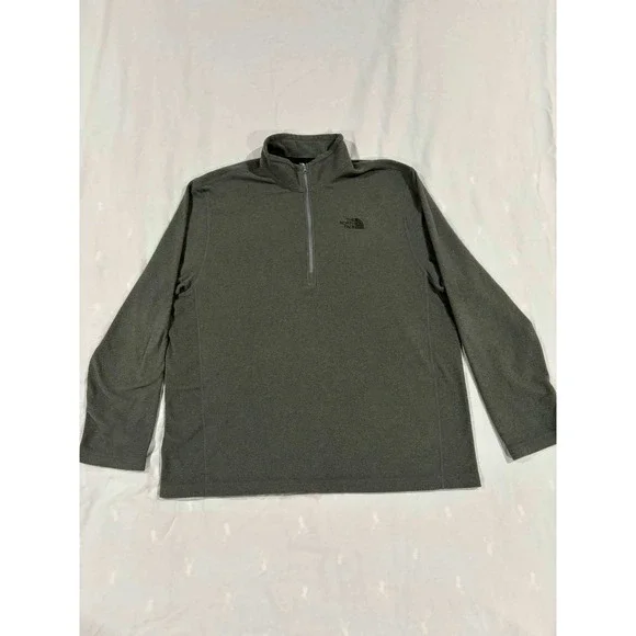 The North Face Mens Fleece 1/4 Zip Pullover Jacket Gray XL Regular Fit