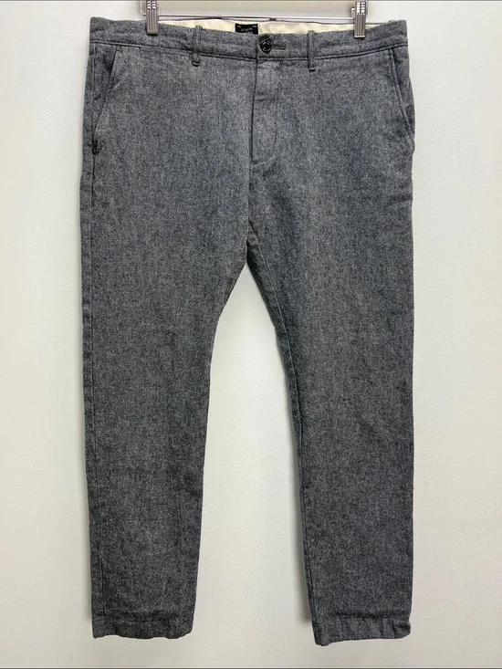 J. Crew 484 Stretch Dress Pants Black White Twill Mens 36 X 30 Classic