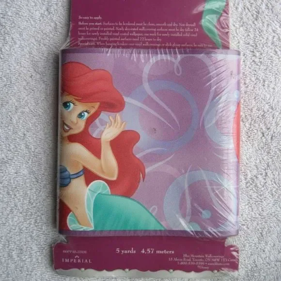 5 yds Disney's Little Mermaid Ariel Prepasted Wall Border Imperial Paper Decor