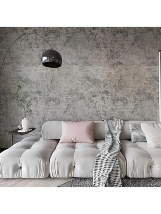 Peel Stick Concrete Wallpaper Grey Cement Contact Paper Removable Vinyl Roll