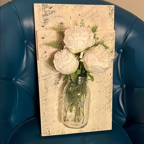 Mason Jar Floral Wall Accent