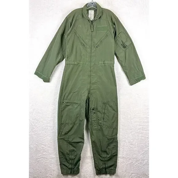 USAF Flight Suit FR Coveralls Flyers CWU-27/P Mens 42L Sage Green Air Force USA