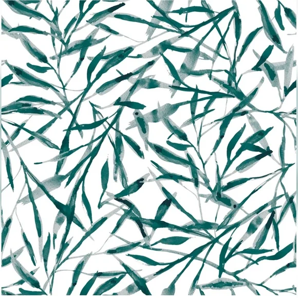 Tempaper & Co. Watercolor Leaves Removable Peel & Stick Wallpaper Viridian Gree