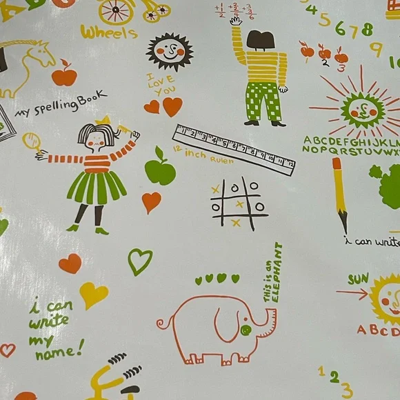 Parents! Teachers! 1 wallpaper roll-thick washable vinyl colorful children print