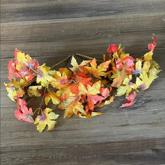 3 Autumn Faux Silk Leaf stems