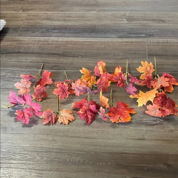9 Artificial Silk Autumn Leaf Picks