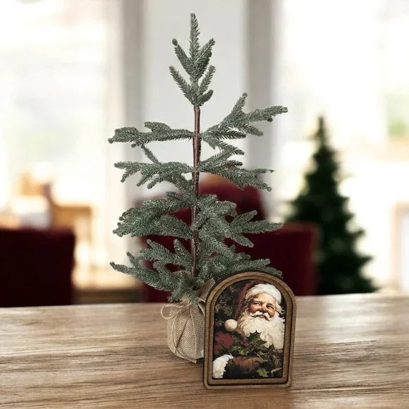 🎄Festive Green Holiday Tree with Santa Frame 🎄