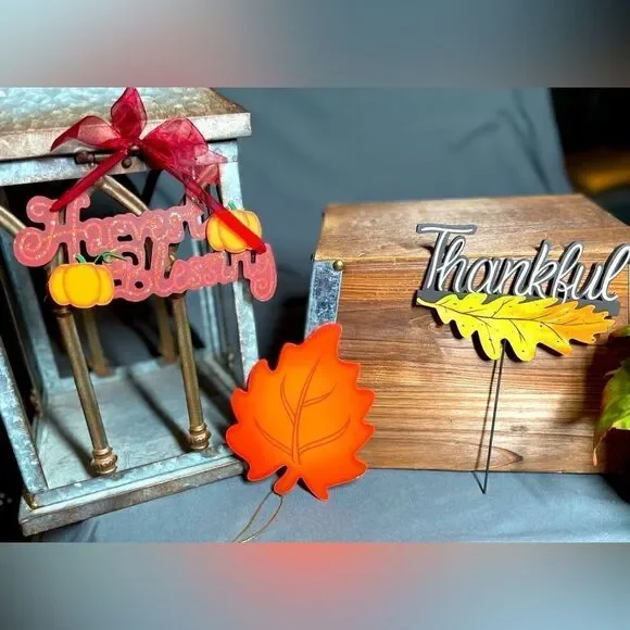 3 NEW Harvest Autumn Thanksgiving Thankful Harvest Blessings Accessorie…