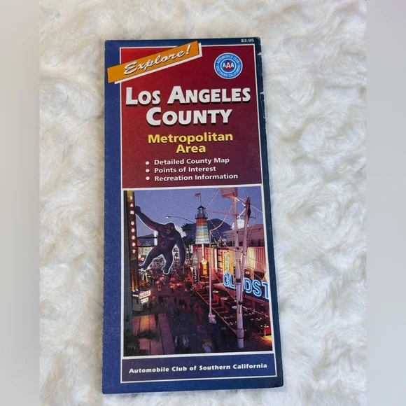 Vintage 1997 Los Angeles County Map - Metropolitan area