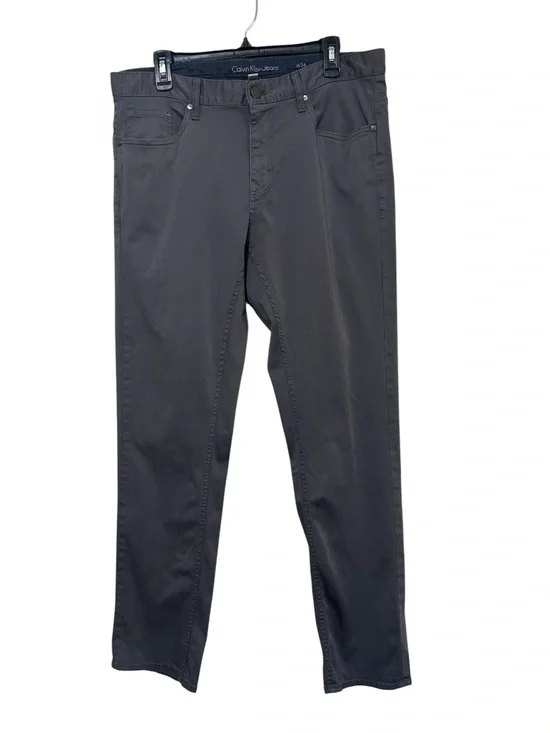 Calvin Klein Jeans Men’s Slim Straight Gray Stretch Denim Pants W34 L32