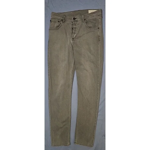 Rag and Bone Jeans Mens 34x34 Gray Iron‎ Denim Fit 2 Slim Leg Button Fly Pants