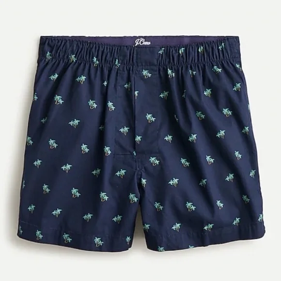 NWT J. Crew Men’s Cotton Printed Boxers Underwear Palm Tree Print